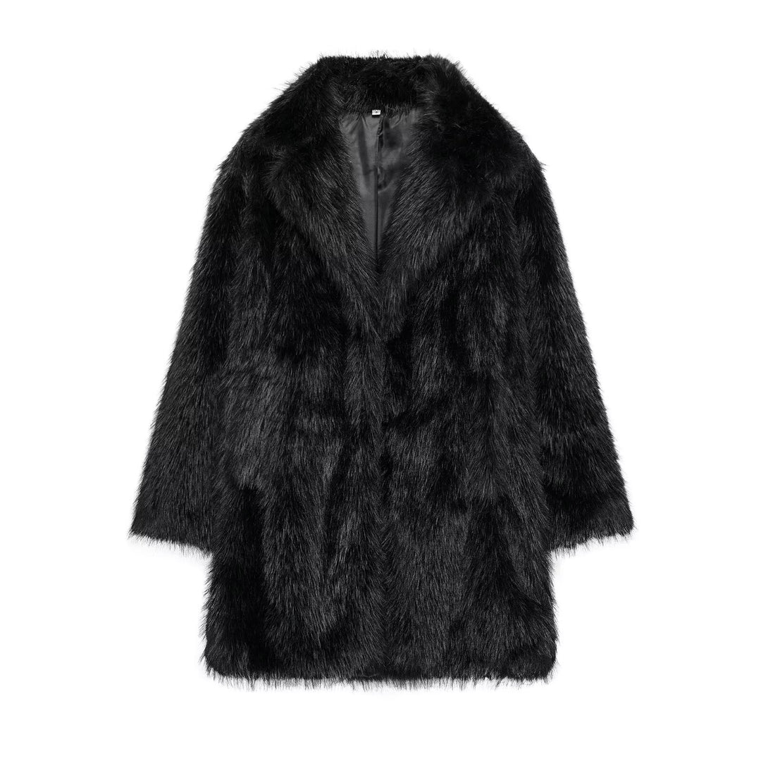 Damen Faux-Fur-Mantel mit Oversize-Schalkragen und langem, taillenfreiem Schnitt Echo Archiv