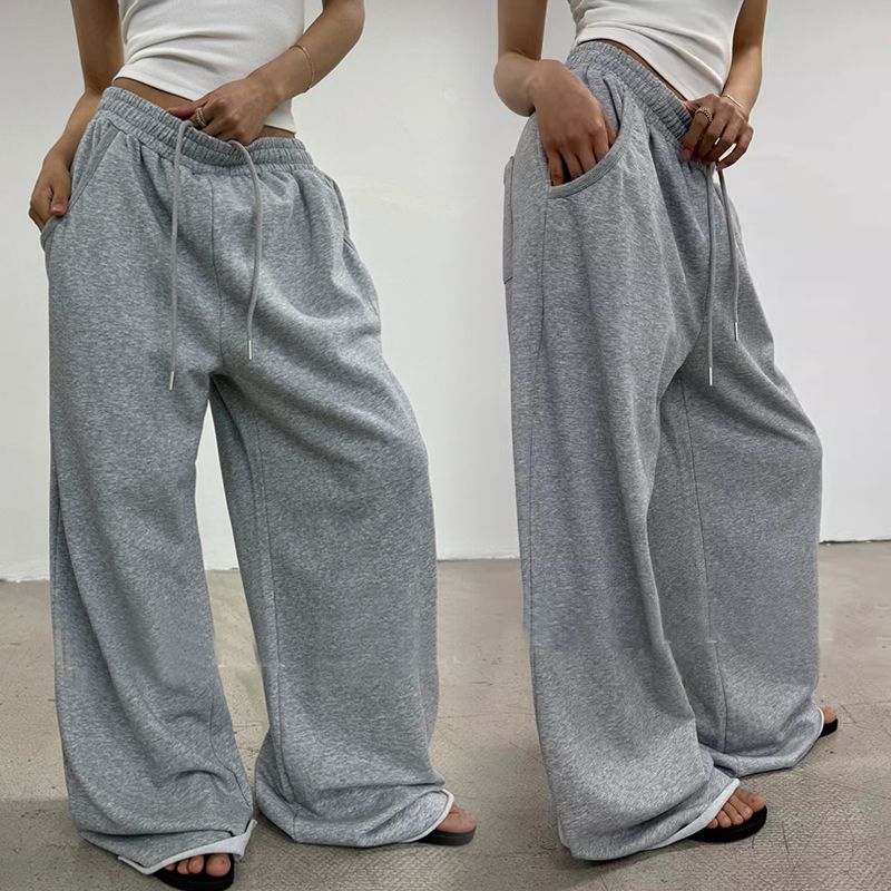 Damen nan weite High-Waist Loungehose mit gerafftem Bund und Kordelzug Echo Archiv