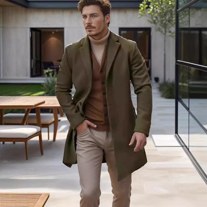 Herren eleganter und moderner Wollmantel Echoarchiv