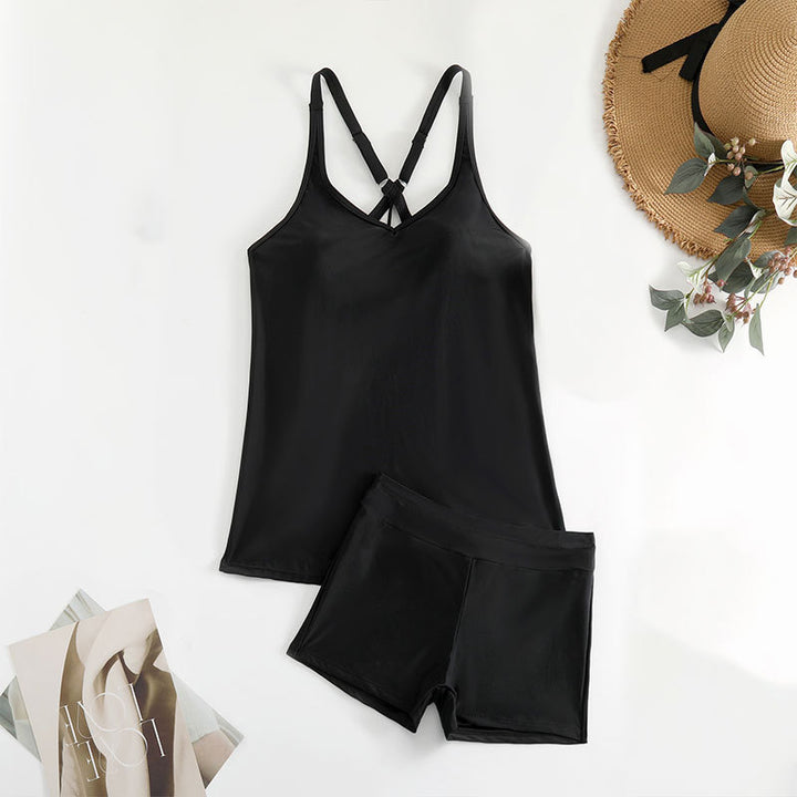 Damen Sportliches Tankini-Set mit verstellbaren Trägern und figurformendem Schnitt Echo Archiv