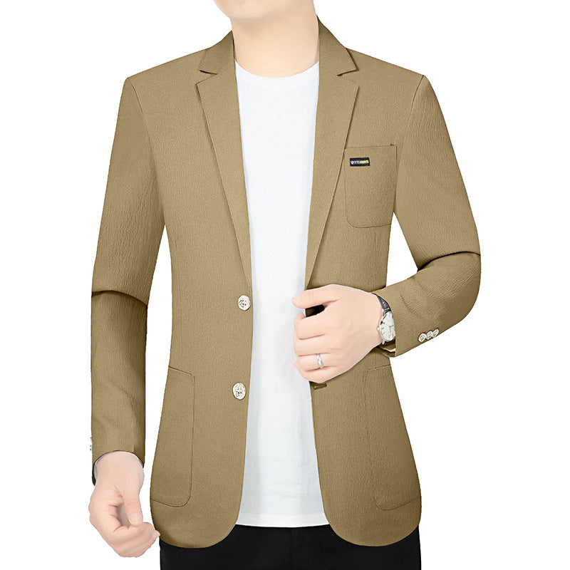 Herren Modernes Stretch Business-Sakko mit schmalem Schnitt und aufgesetzten Taschen – Tianoro