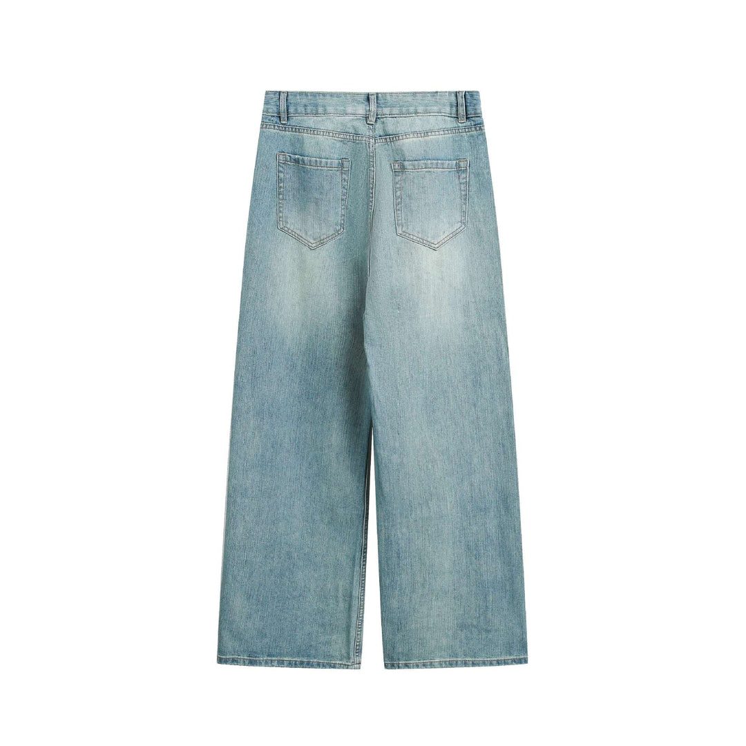 Damen Hochbund verkürzte Jeans mit weitem Bein, Five-Pocket und Vintage-Wash Echoarchiv