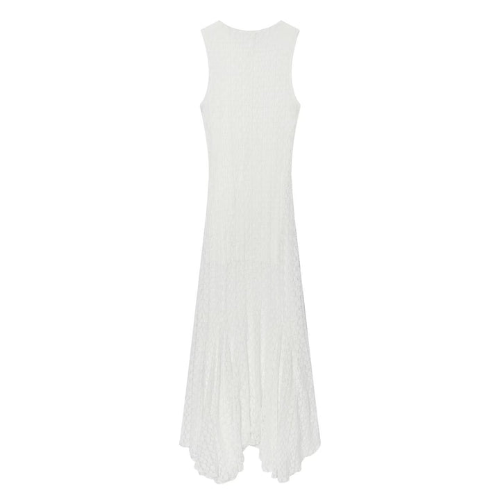 Damen elegantes Langarmkleid mit asymmetrischem Saum und feinen Texturen Echo Archiv