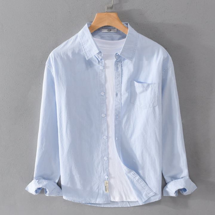 Herren Leichtes Baumwoll‑Leinen Overshirt mit Brusttasche und Relaxed‑Fit Echoarchiv