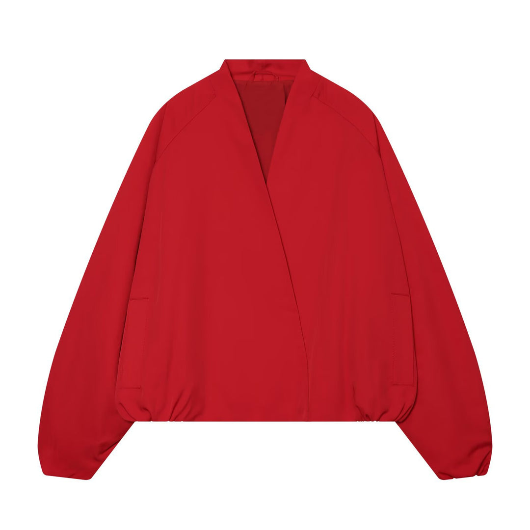 Damen Oversized Bomberjacke mit Schalkragen, Raglanärmeln und elastischem Saum Echo Archiv