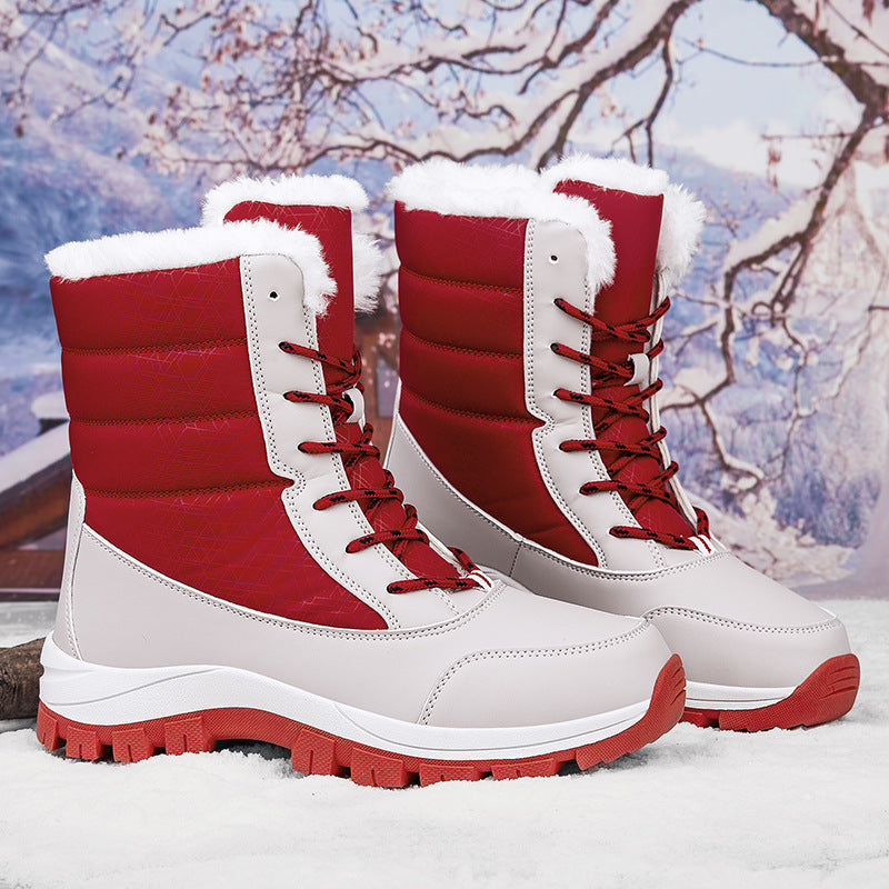 Damen Thermo‑Schnürstiefel mit Kunstfellfutter, isolierender Innensohle und rutschfester Profilsohle Echo Archiv