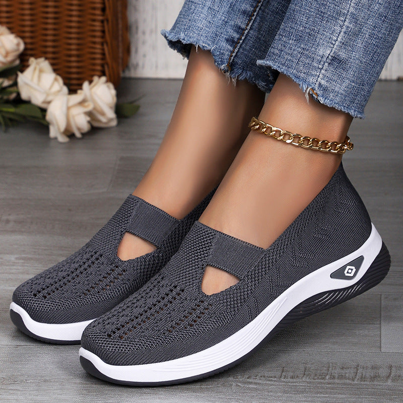 Damen nan leichte atmungsaktive Strickslipper mit Memoryschaum und rutschfester Laufsohle Echo Archiv