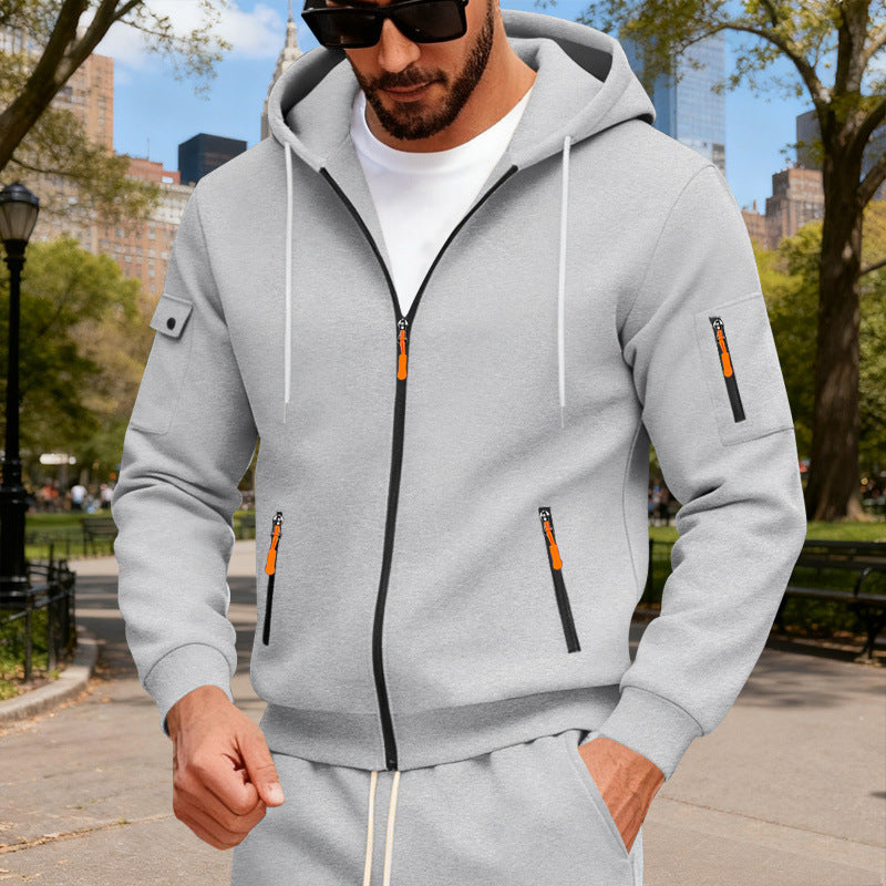 Herren nan Kapuzenjacke mit wasserabweisenden Reißverschlüssen und multifunktionalen Taschen Echo Archiv