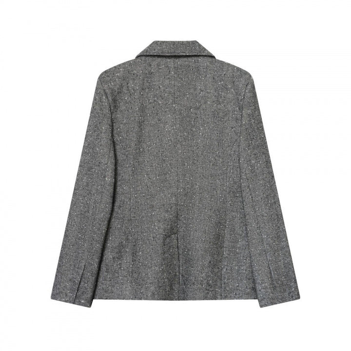 Damen Taillierter Wollmix-Blazer mit Reverskragen und Pattentaschen Echo Archiv