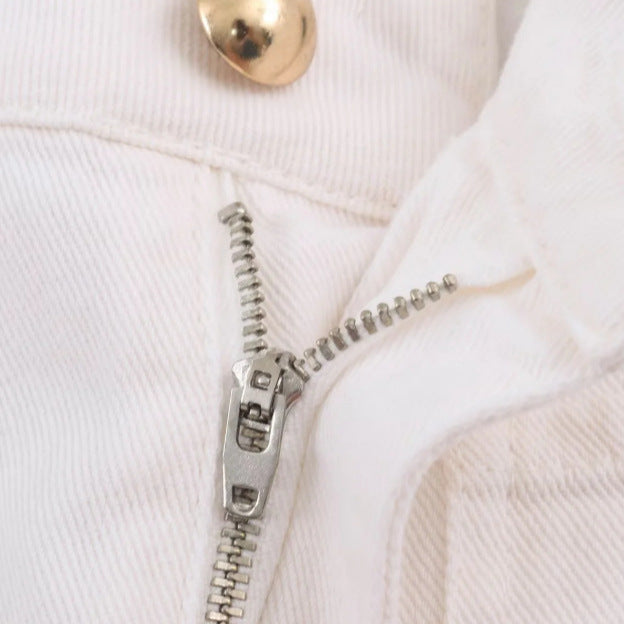 Damen Hochtaillierte weite Leinenhose mit Bügelfalte und aufgesetzten Taschen Echo Archiv
