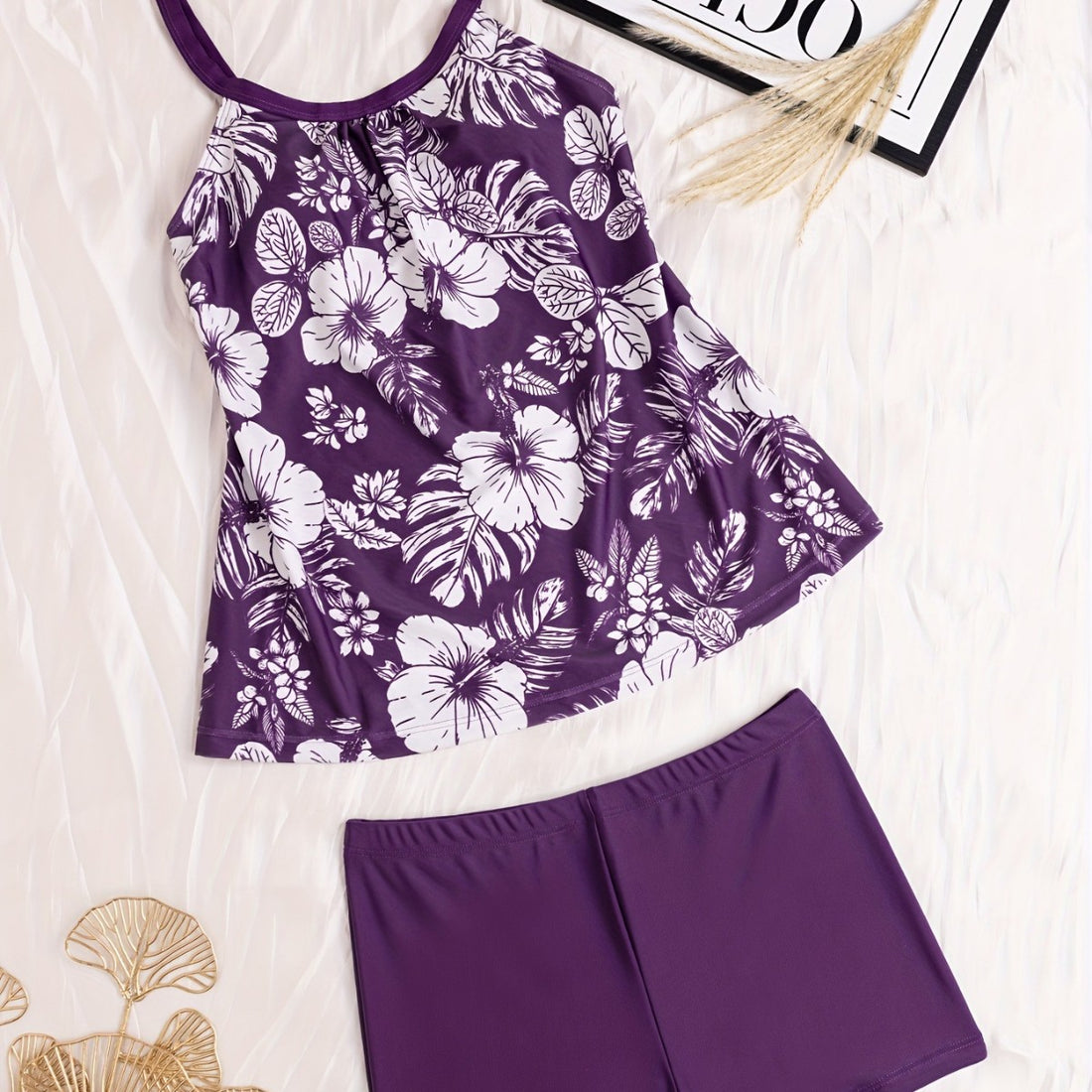 Damen Tankini mit floralem Design und komfortablen Shorts – Maréssa