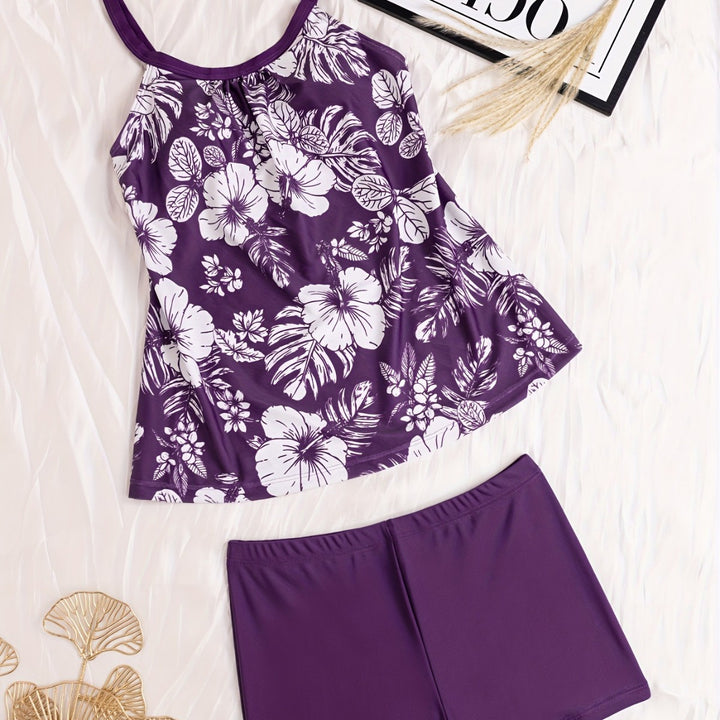 Damen Tankini mit floralem Design und komfortablen Shorts Echo Archiv