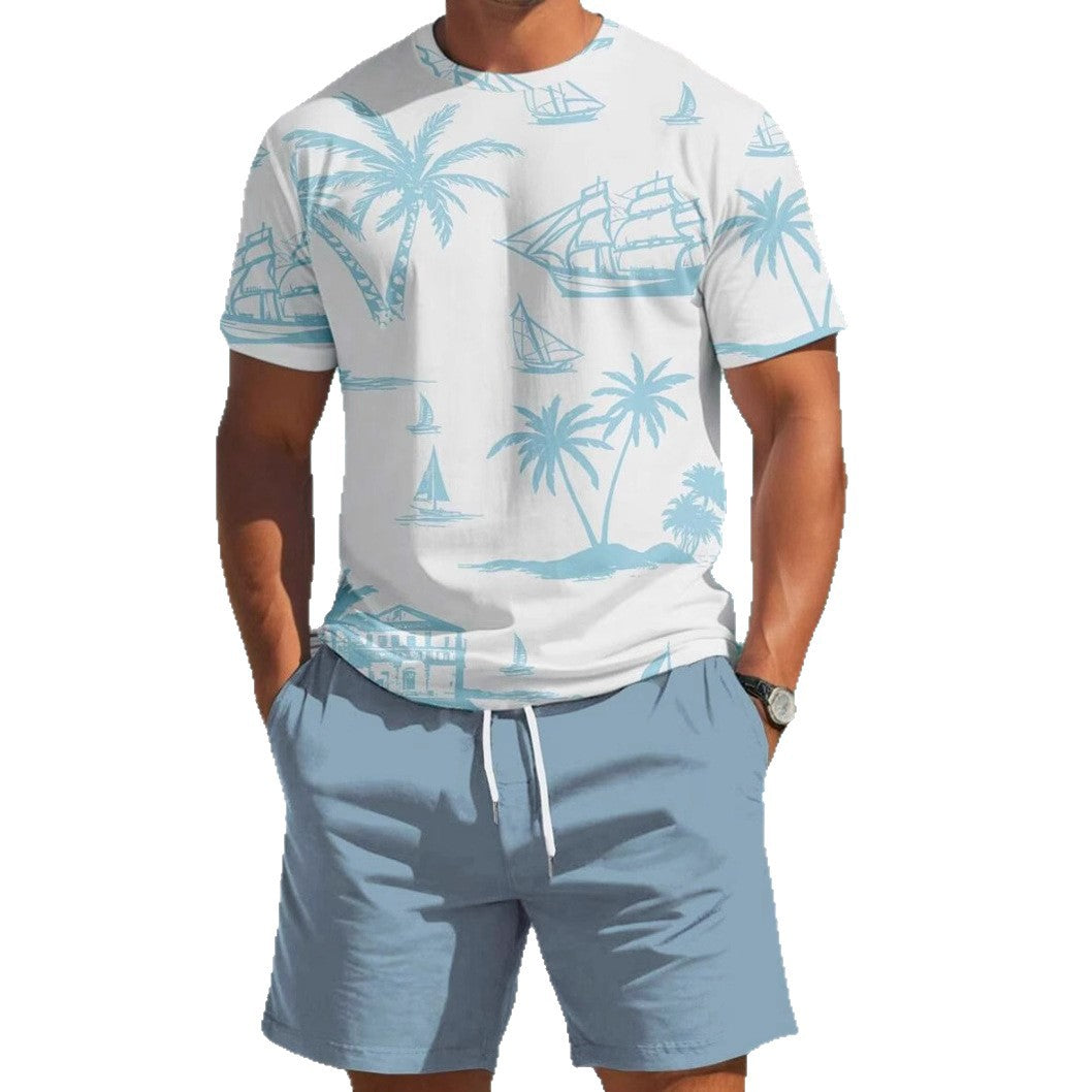 Herren Kurzarm-Shirt mit maritimem Motiv und entspannter Passform Echoarchiv