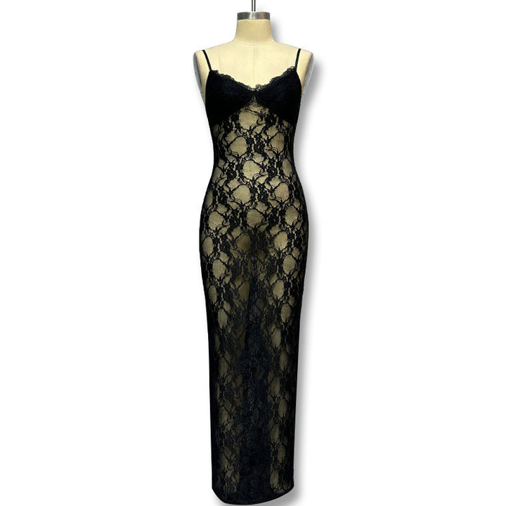 Damen Spitzen-Maxikleid mit verführerischem Transparenzeffekt Echo Archiv