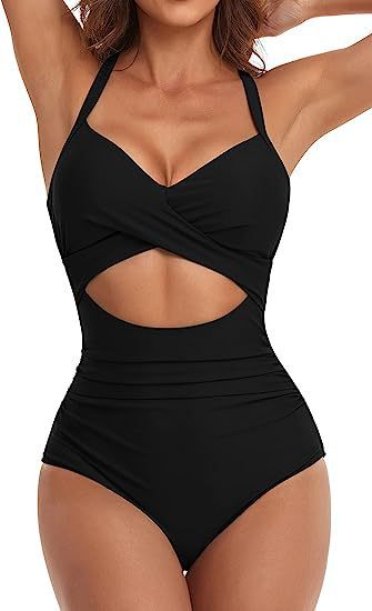 Damen Cut-Out Badeanzug mit Kreuzgurt Echo Archiv