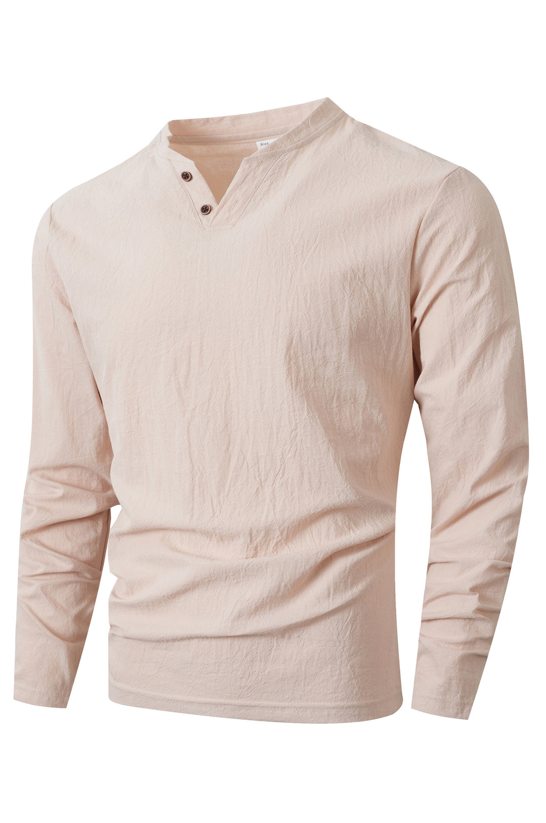 Herren Langarmshirt mit modernem Stehkragen und Knopfdetails Echoarchiv