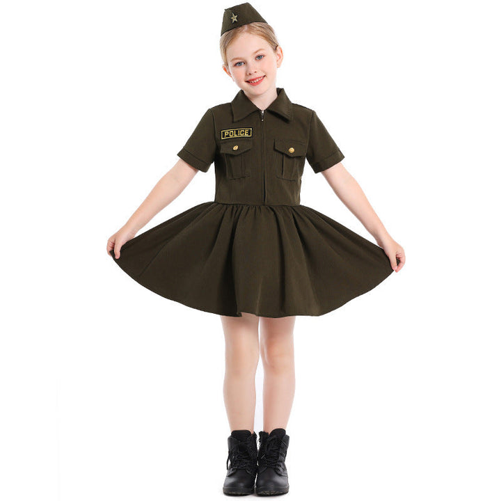 Mädchen Polizei-Kostümkleid mit Rock und Mütze Echo Archiv