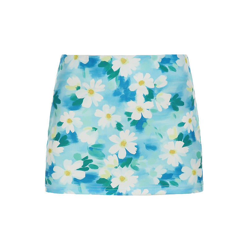 Damen Minirock mit floralem Design und elastischem Bund Echo Archiv
