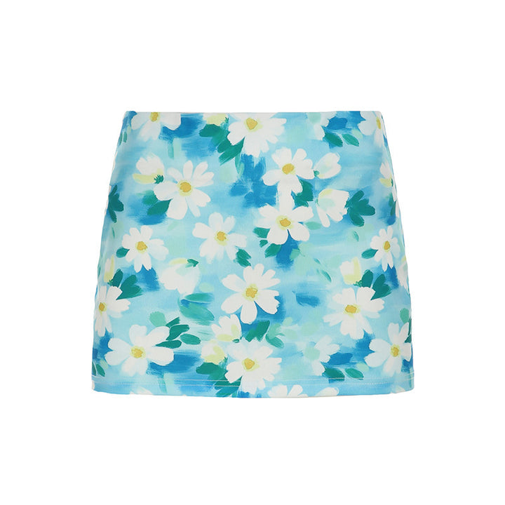 Damen Minirock mit floralem Design und elastischem Bund Echo Archiv