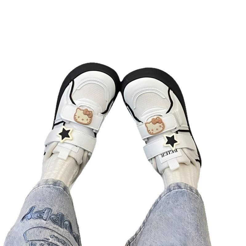 Damen Verspielte Sneaker mit dekorativen Details und Klettverschluss Echo Archiv