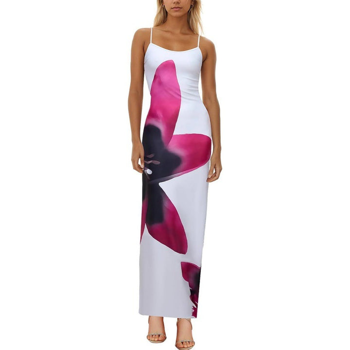 Maxikleid für Damen mit Details und einem farbenfrohen Grafikprint – Echo Archiv