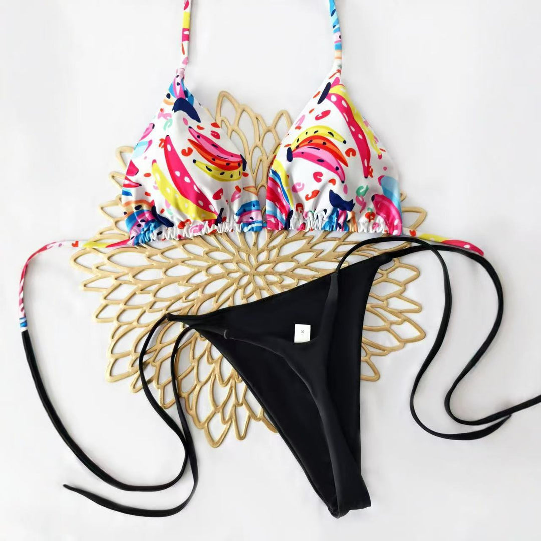 Damen Triangel-Bikini mit floralem Detail Echo Archiv