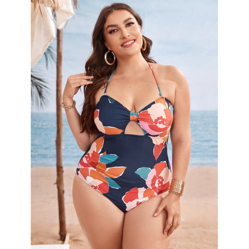 Damen Einteiler Badeanzug mit floralem Cut-Out und verstellbaren Trägern Echo Archiv