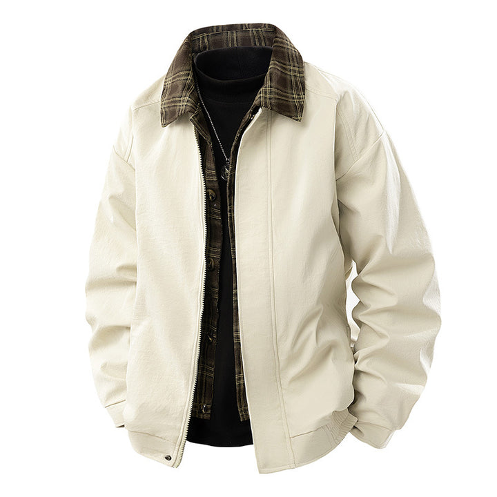 Herren Lässige Overshirt-Jacke mit kariertem Innenfutter und verdecktem Reißverschluss Echo Archiv