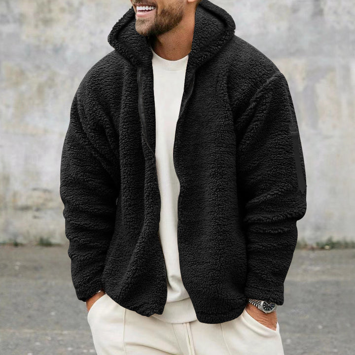 Herren Bequeme Fleecejacke mit hohem Kragen und praktischen Taschen Echoarchiv