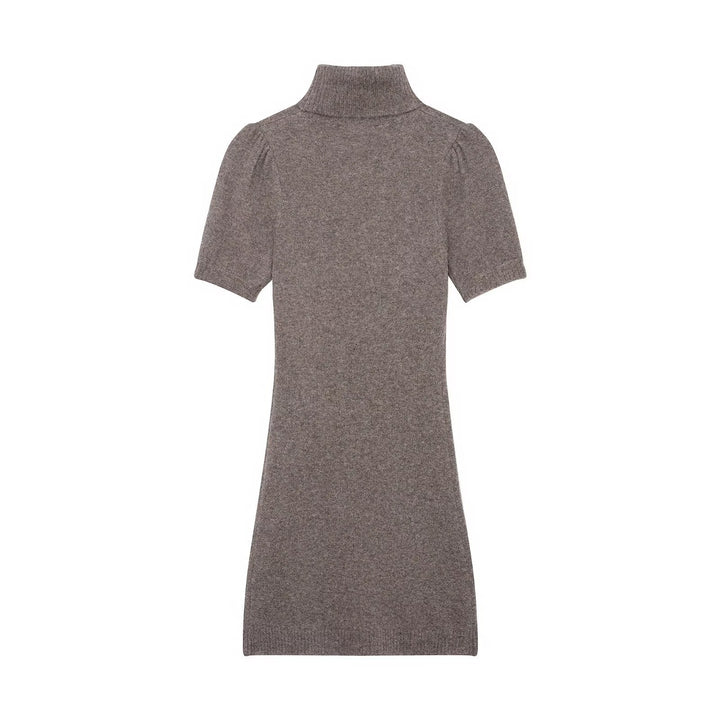 Damen Strickkleid mit kurzem Arm und hochgeschlossenem Kragen Echo Archiv