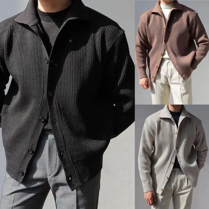 Herren Strukturierte Button-Down-Jacke Echoarchiv
