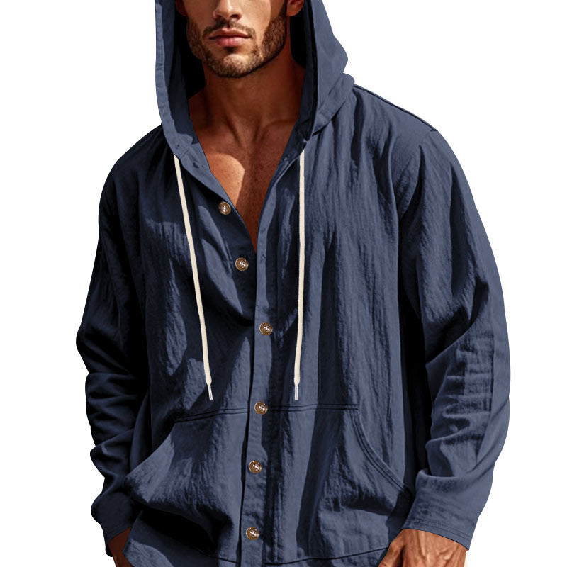 Herren Freizeitjacke mit Kapuze und Knopfverschluss Echoarchiv