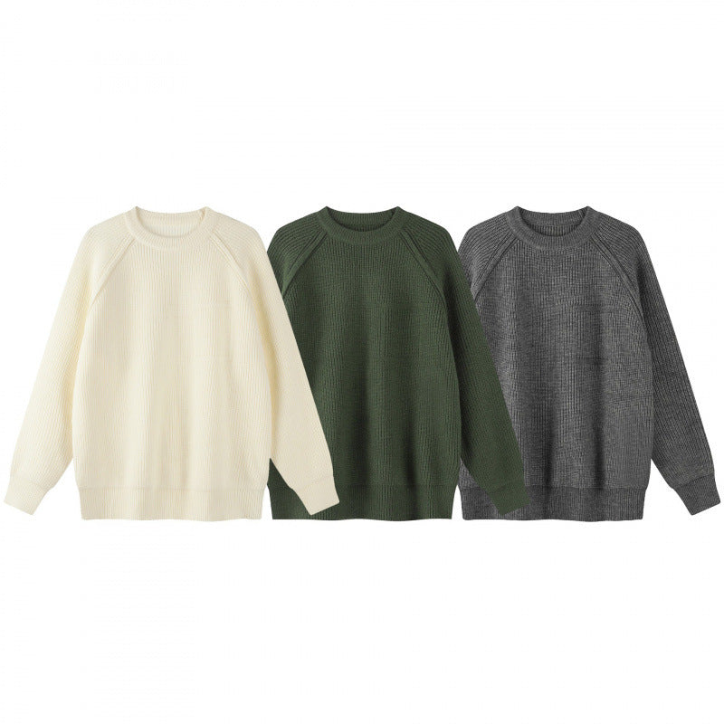 Unisex Oversize Feinstrickpullover mit Rundhals, Raglanärmeln und Rippbündchen Echo Archiv