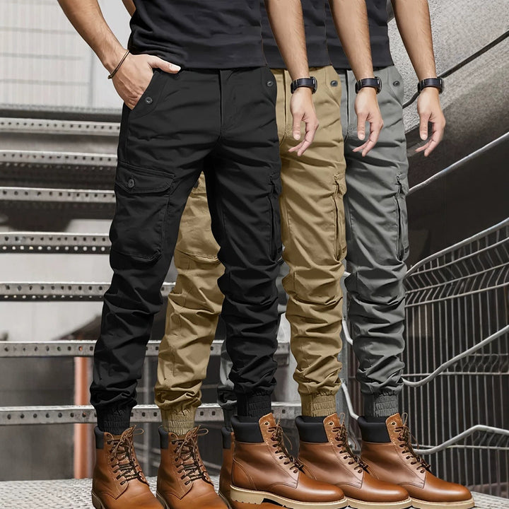 Herren Cargo-Joggerhose mit elastischem Bund, Tunnelzug und Multifunktionstaschen Echoarchiv
