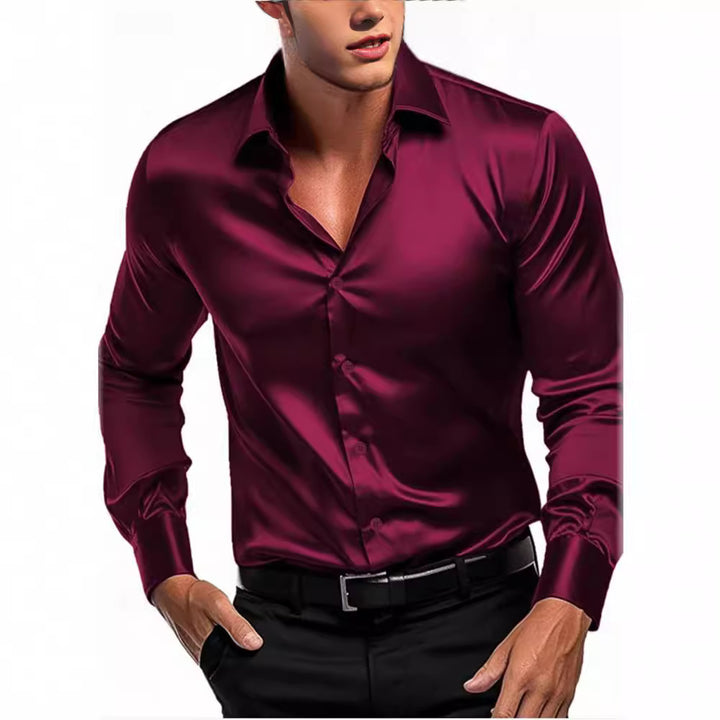 Herren elegantes Hemd aus seidig-glattem Material Echoarchiv