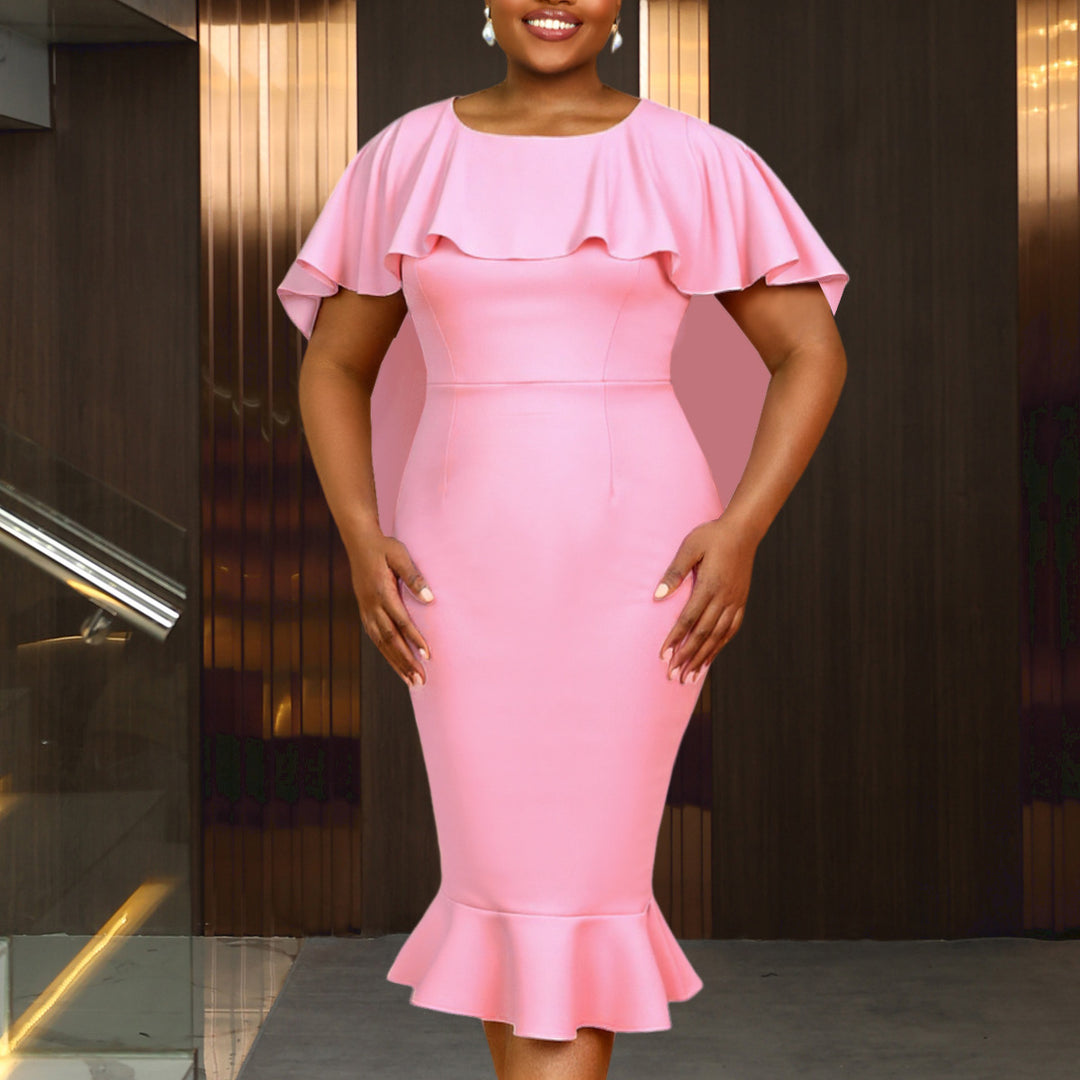Damen Elegantes Abendkleid mit schwingendem Saum und Raffungen Echo Archiv