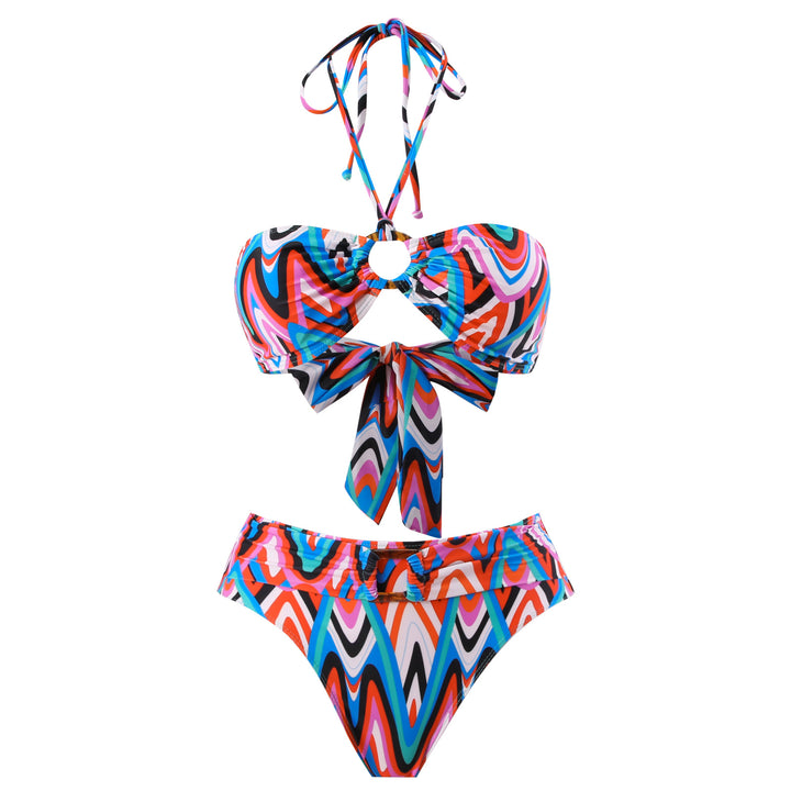 Damen Bikini-Set mit trendigem Wickelrock und faszinierendem Muster Echo Archiv