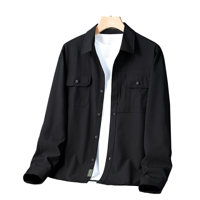 Herren nan strukturiertes Overshirt aus atmungsaktivem Ripstop mit zwei Klappbrusttaschen Echo Archiv