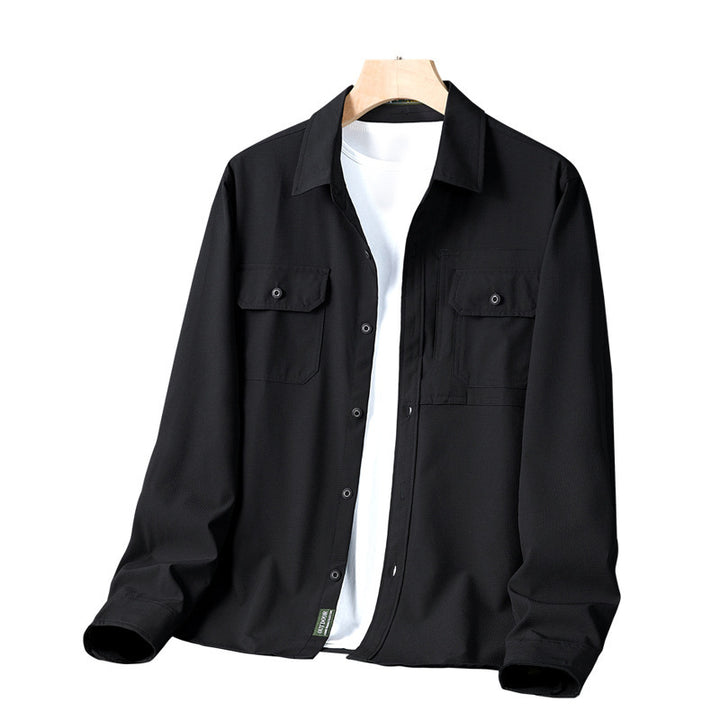Herren nan strukturiertes Overshirt aus atmungsaktivem Ripstop mit zwei Klappbrusttaschen Echo Archiv