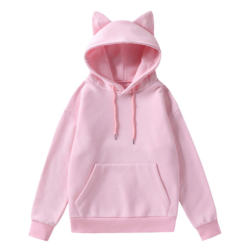 Damen Kapuzenpullover mit Katzenohren und weichem Innenfutter Echoarchiv