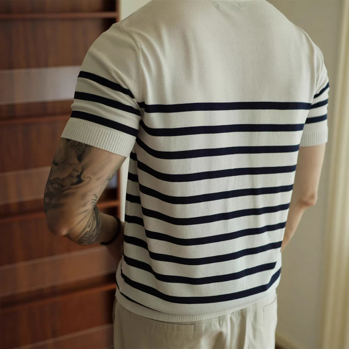Stylischer gestreifter Strickpullover für Männer Echo Archive