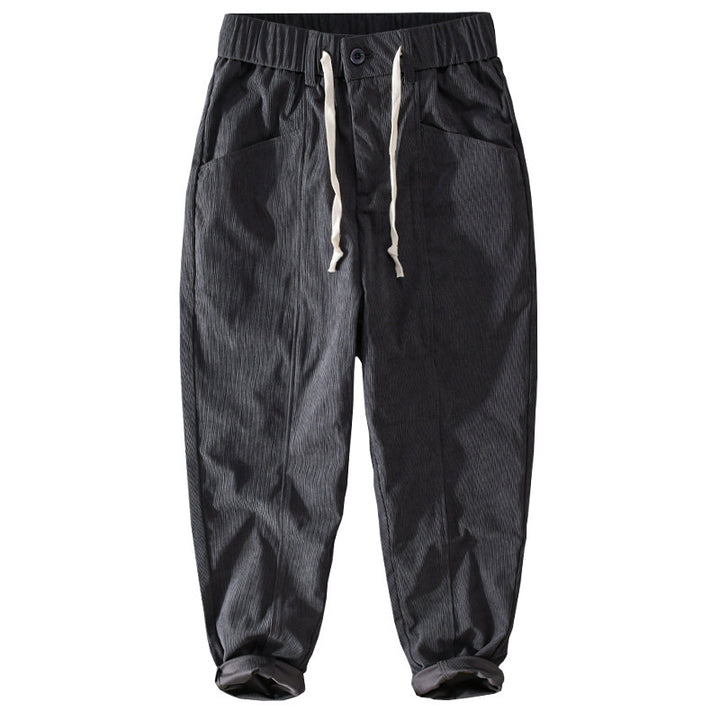 Herren Relaxte Cordhose mit elastischem Kordelbund, Kordelzug und konischem Bein Echoarchiv