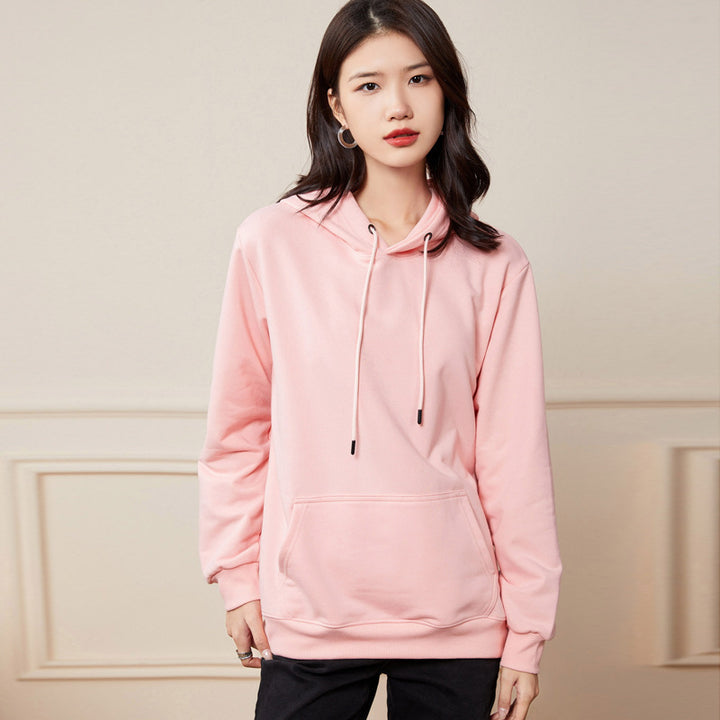 Damen Oversize-Kapuzenpullover aus Baumwoll-Mix mit Kängurutasche und gerippten Bündchen Echoarchiv