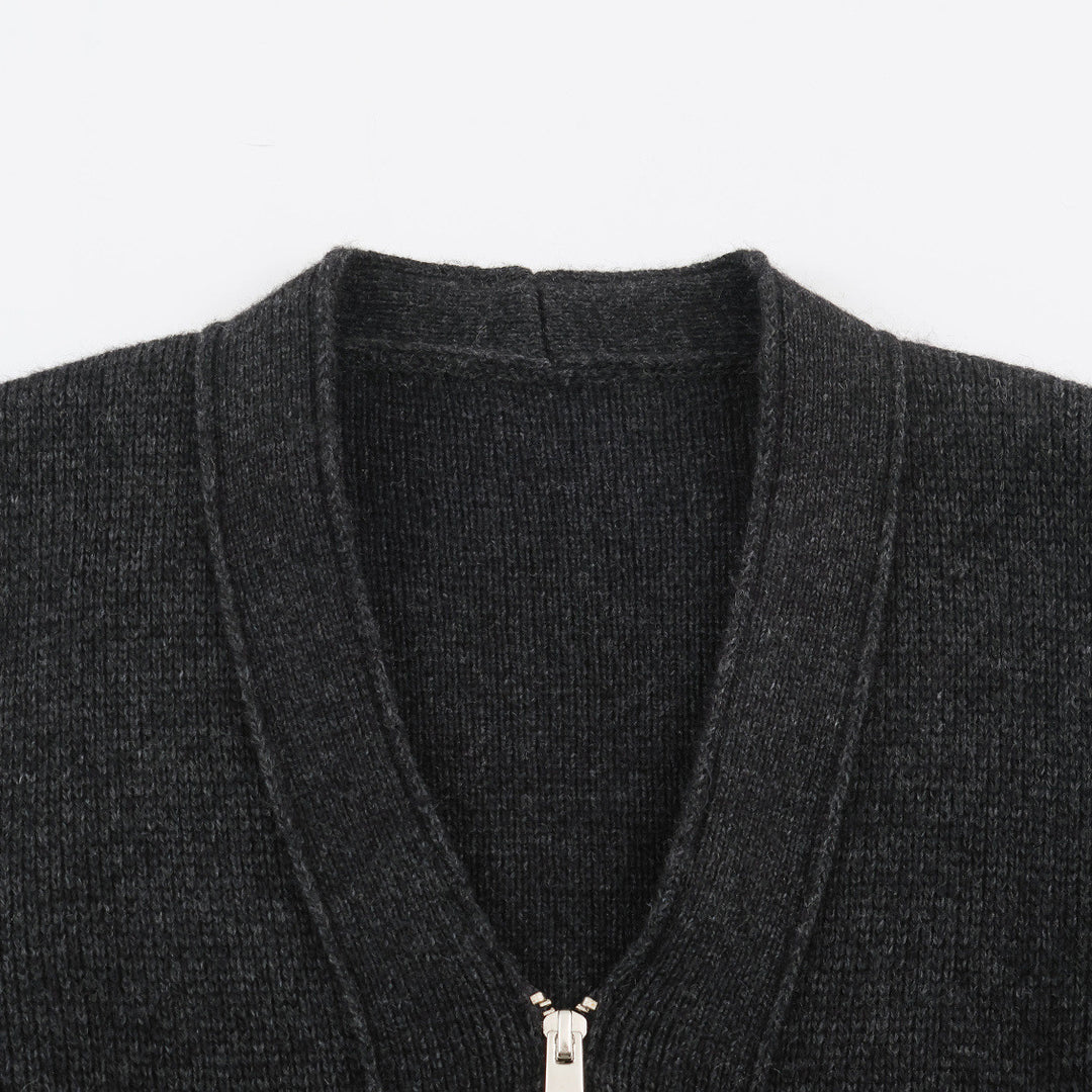 Damen Strickjacke mit Reißverschluss und Peplum-Schnitt Echoarchiv