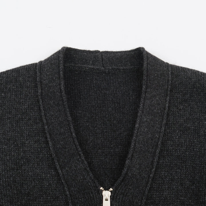 Damen Strickjacke mit Reißverschluss und Peplum-Schnitt Echoarchiv