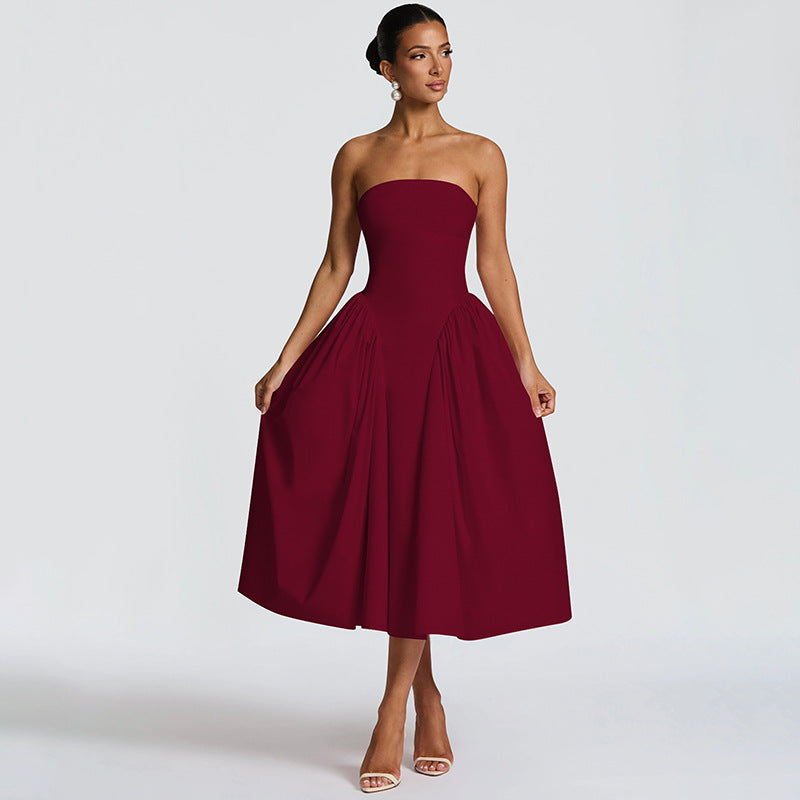 Damen Maxikleid mit schulterfreiem Design und fließendem Schnitt Echo Archiv