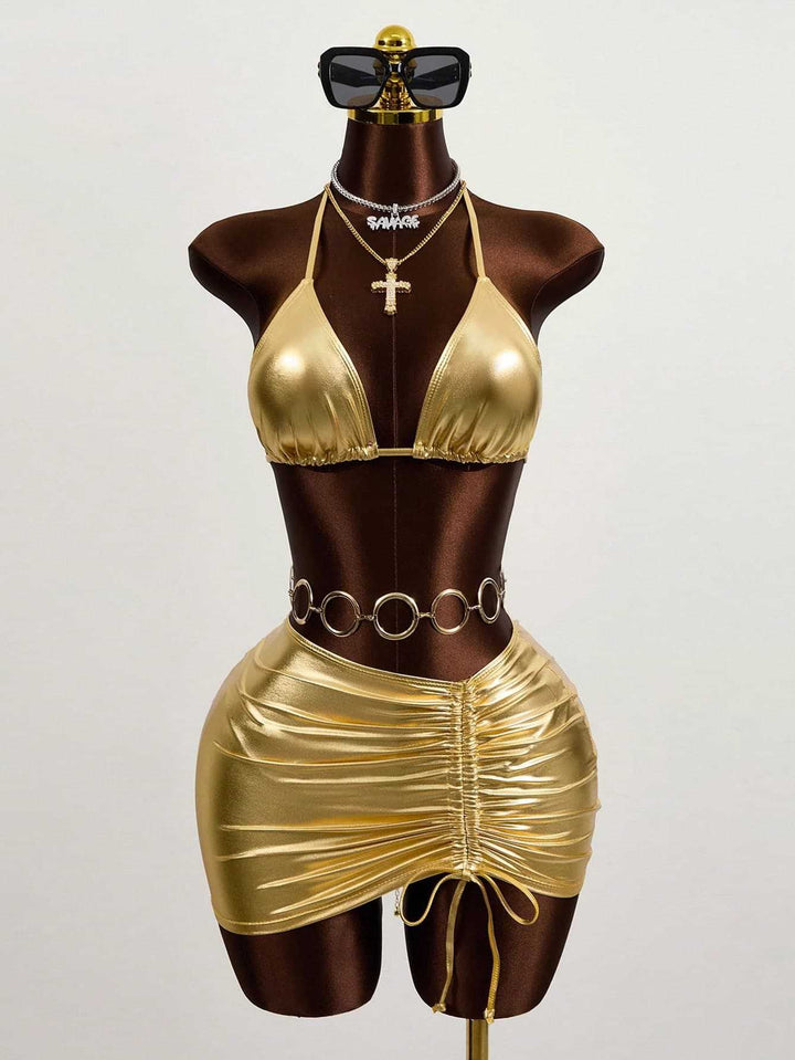 Damen Triangel-Bikini mit verstellbarem Rock Echo Archiv