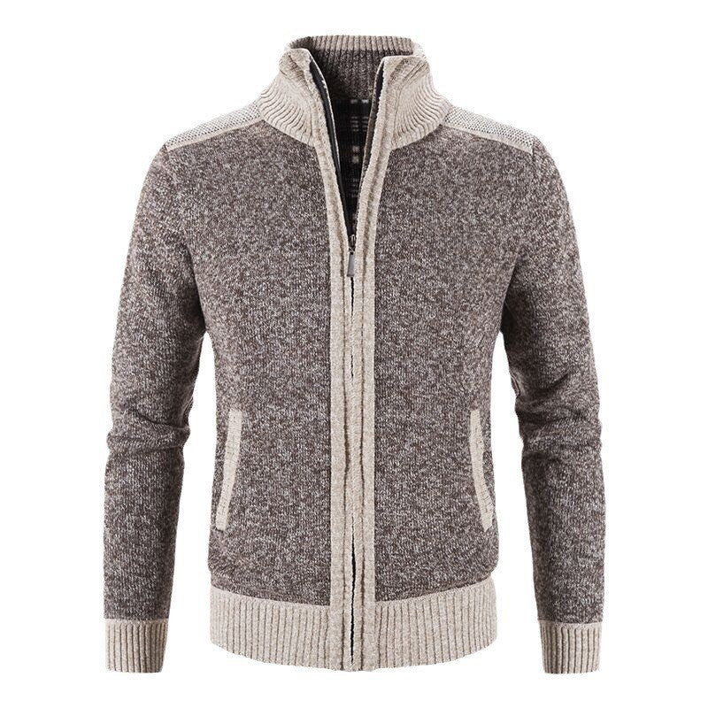 Herren Strickjacke mit modischem Zipper und hochgeschlossenem Kragen Echoarchiv