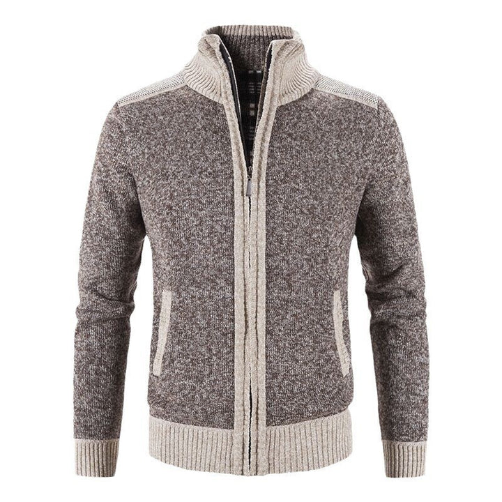Herren Strickjacke mit modischem Zipper und hochgeschlossenem Kragen Echoarchiv