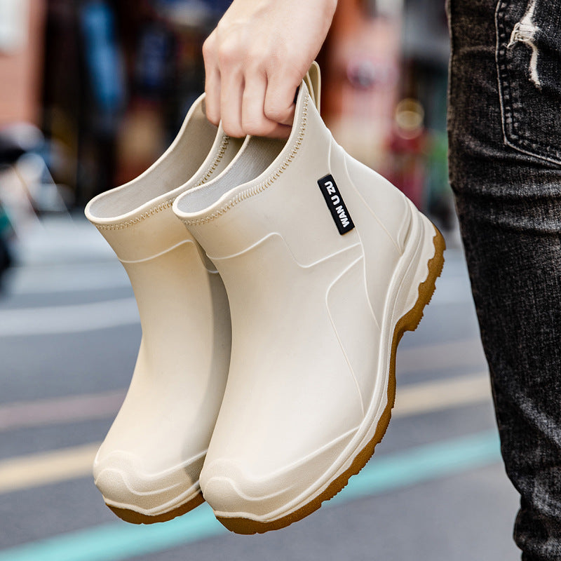 Herren Schlupf-Ankle-Gummistiefel mit stoßdämpfender Leichtsohle und griffiger Profilsohle Echoarhiv